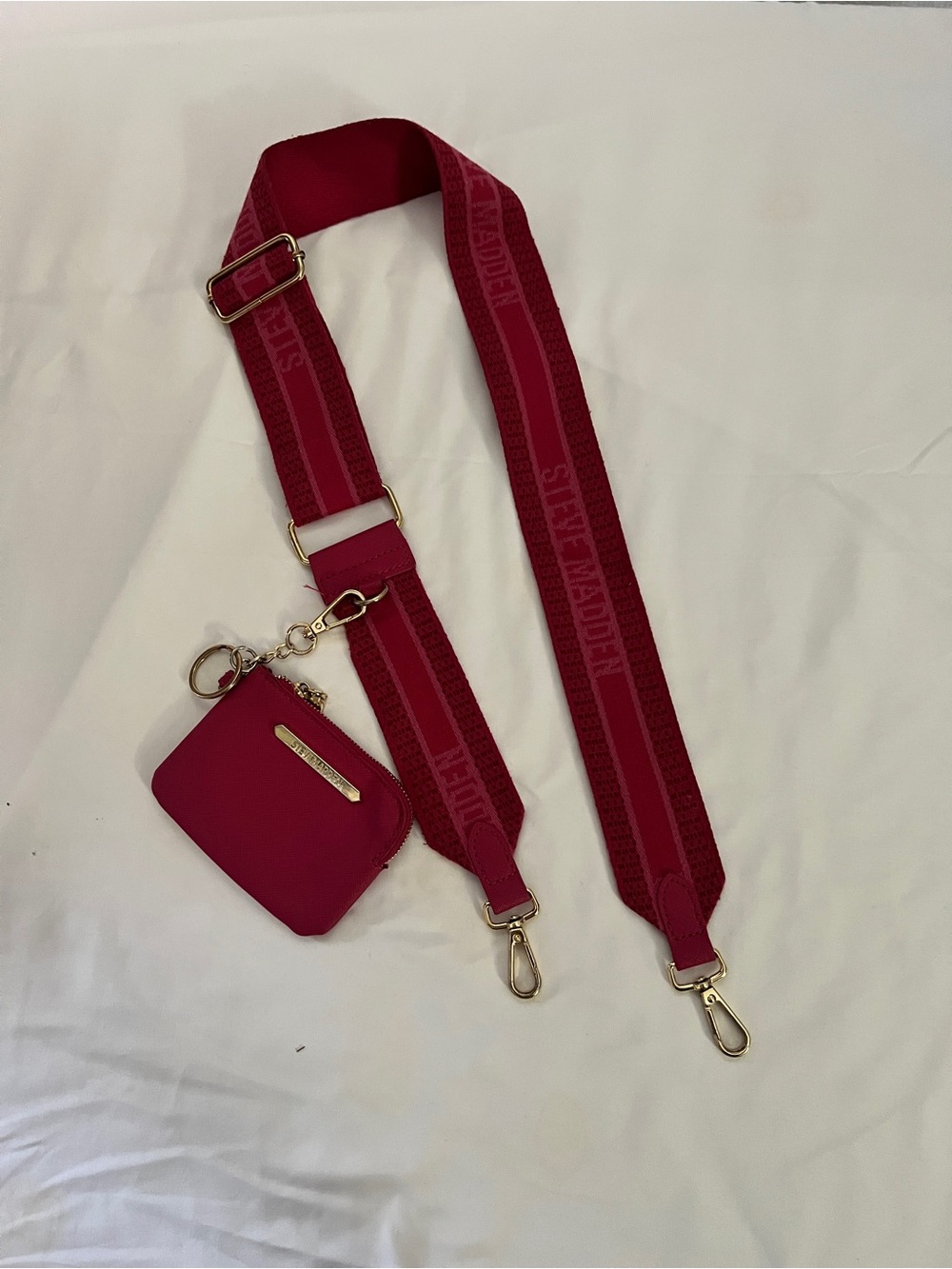 Steve Madden Hot Pink Adjustable Crossbody Strap with Coin Pouch